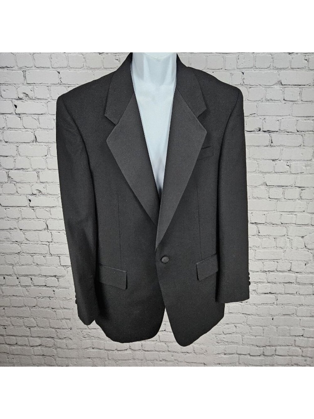 Doni Barassi Black 100% Wool John 1 Button Tuxedo Formal Suit Jacket Blazer 40R